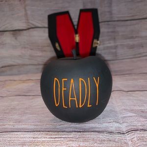 DEADLY Goth Halloween Black Faux Apple